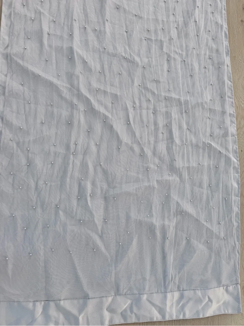Kenzie Home Elegant Silver Grommet Blackout Curtain Panels with pearls